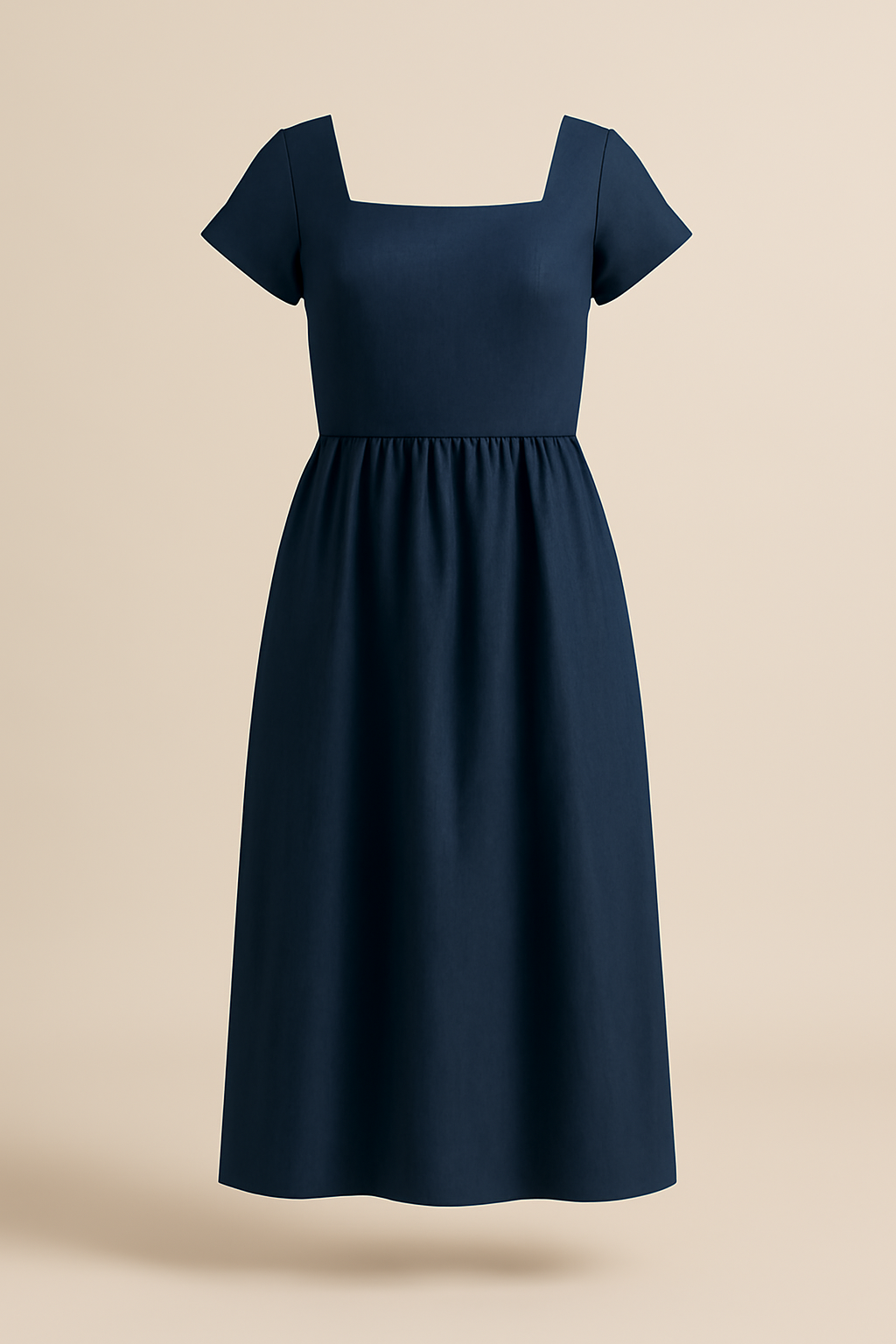 Meridian V-Neck Linen Midi Dress