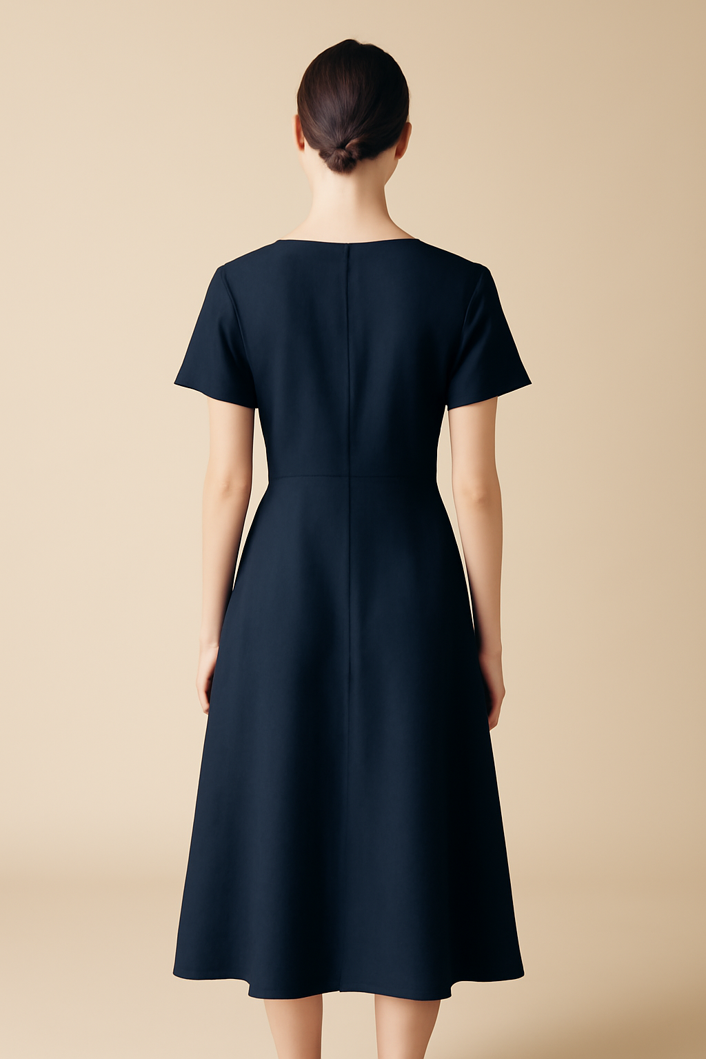Meridian V-Neck Linen Midi Dress
