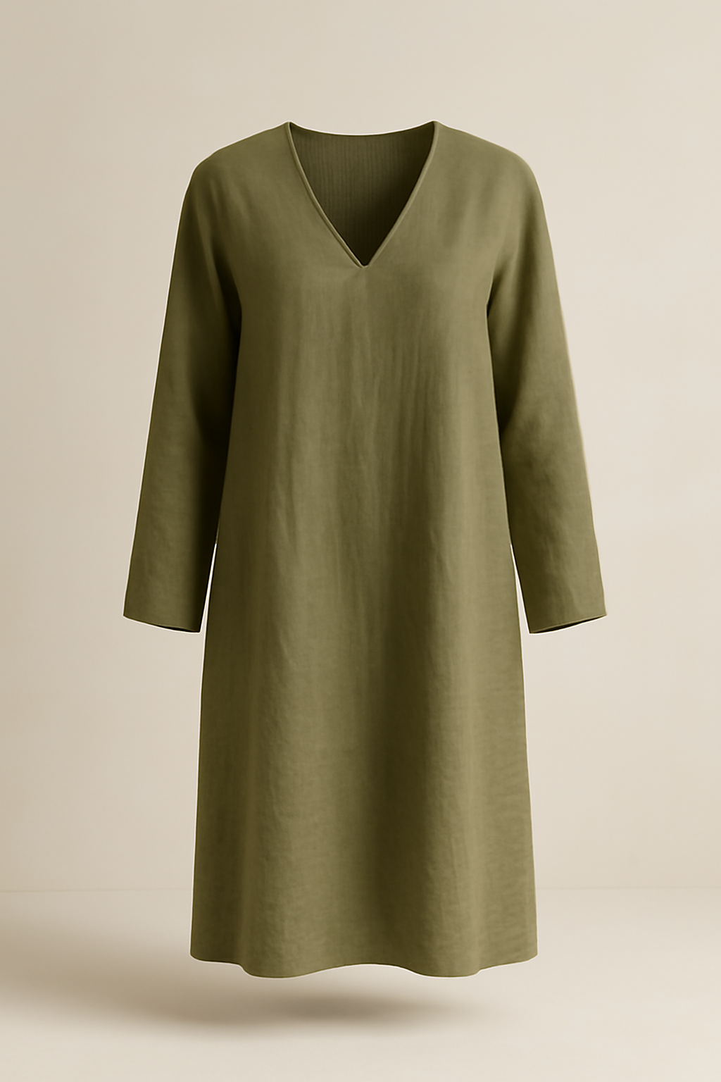 Meridian V-Neck Linen Relaxed Dress