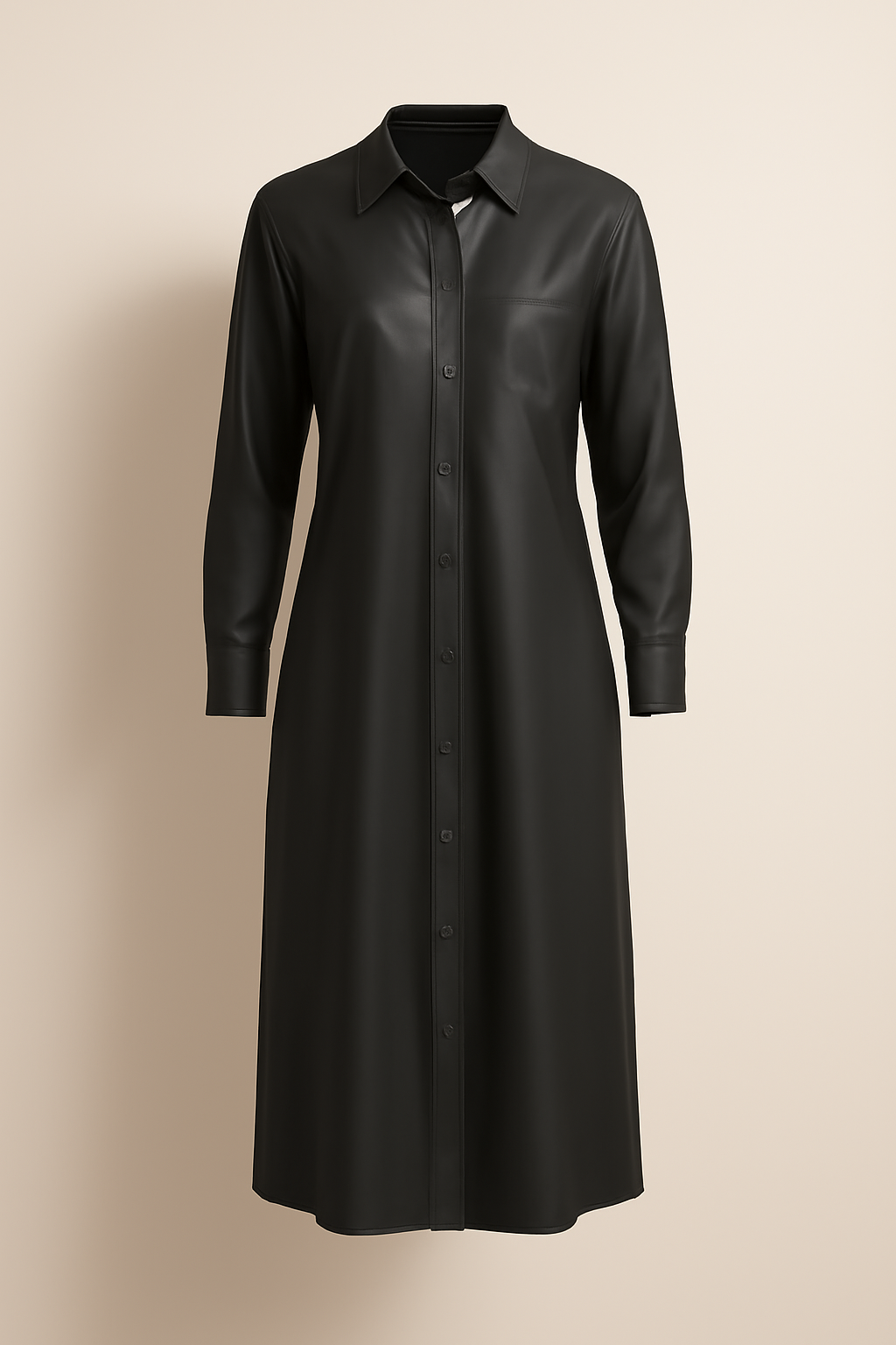 Meridian V-Neck Viscose Shirt Dress