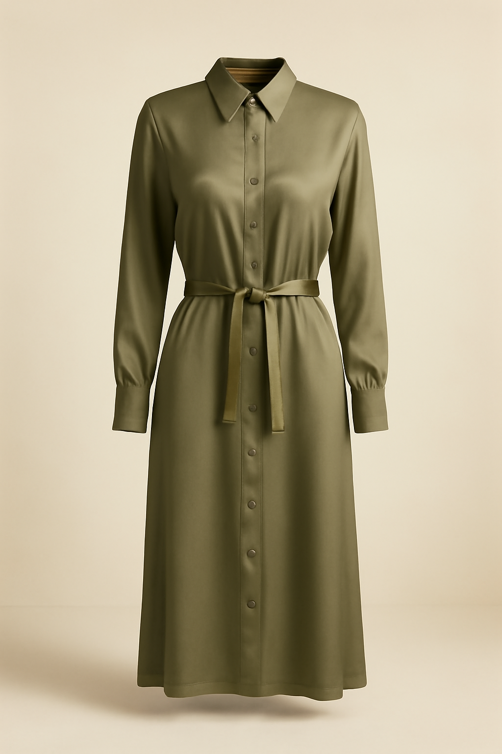 Meridian V-Neck Viscose Shirt Dress