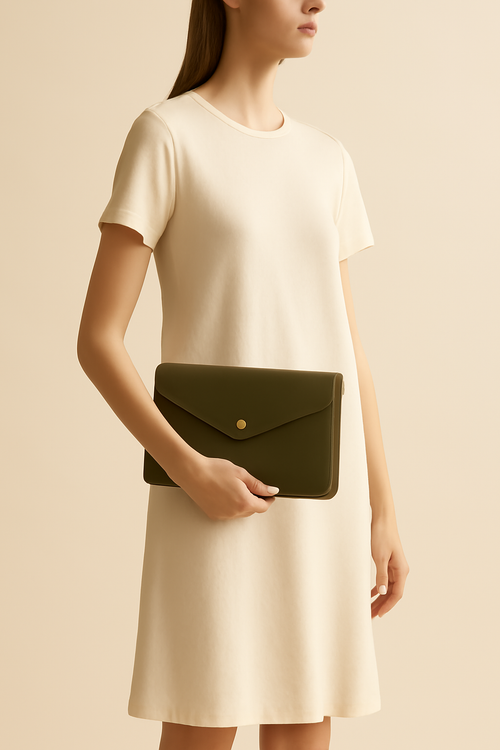Meridian Woven Vegan Leather Clutch
