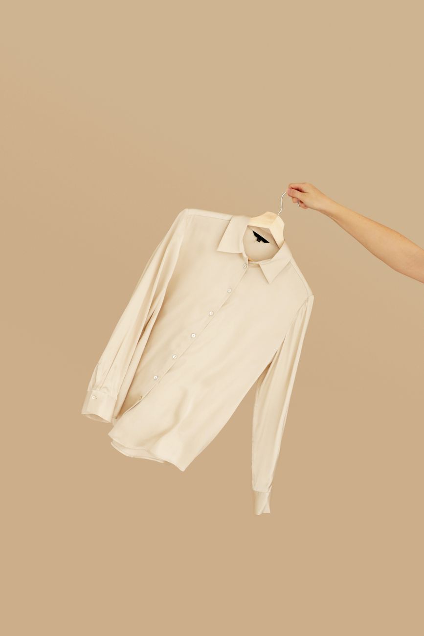 Azure Linen Flounce Blouse