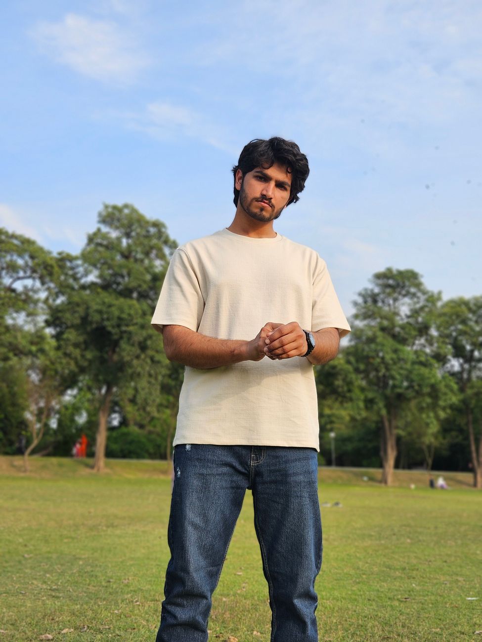 Azure Cotton Long-Sleeve Tee