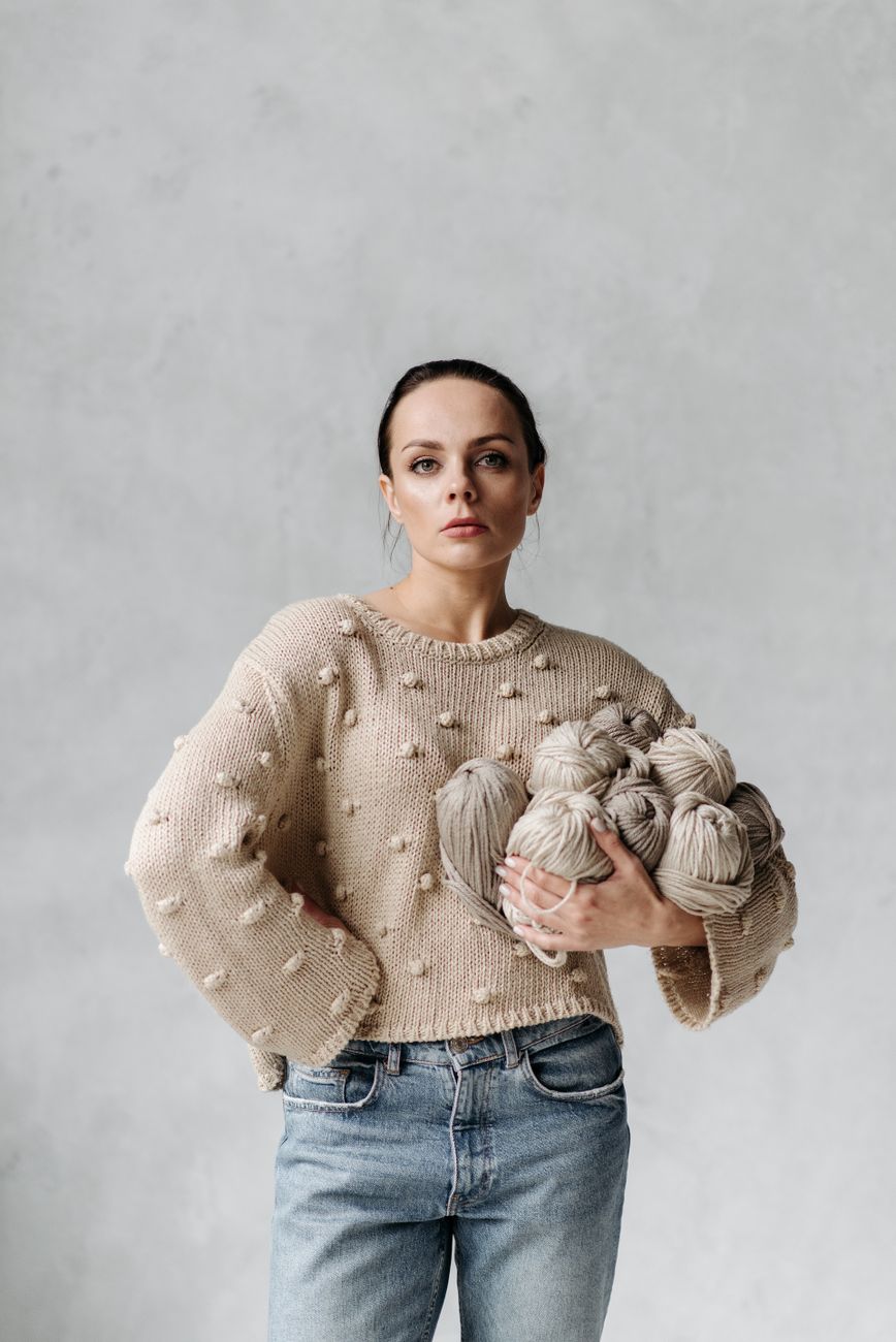 Azure Organic V-Neck Sweater