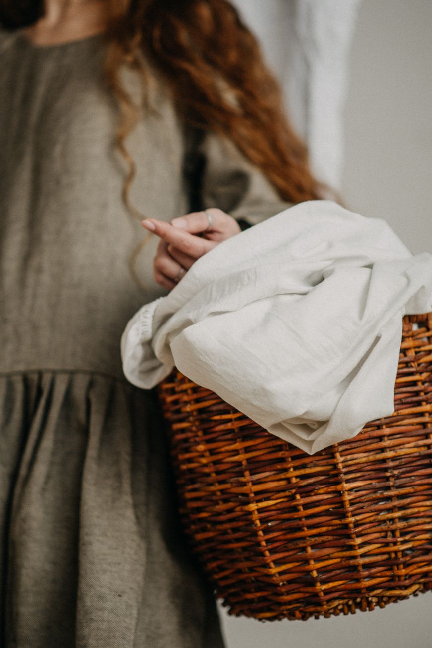 Azure Linen Midi Dress