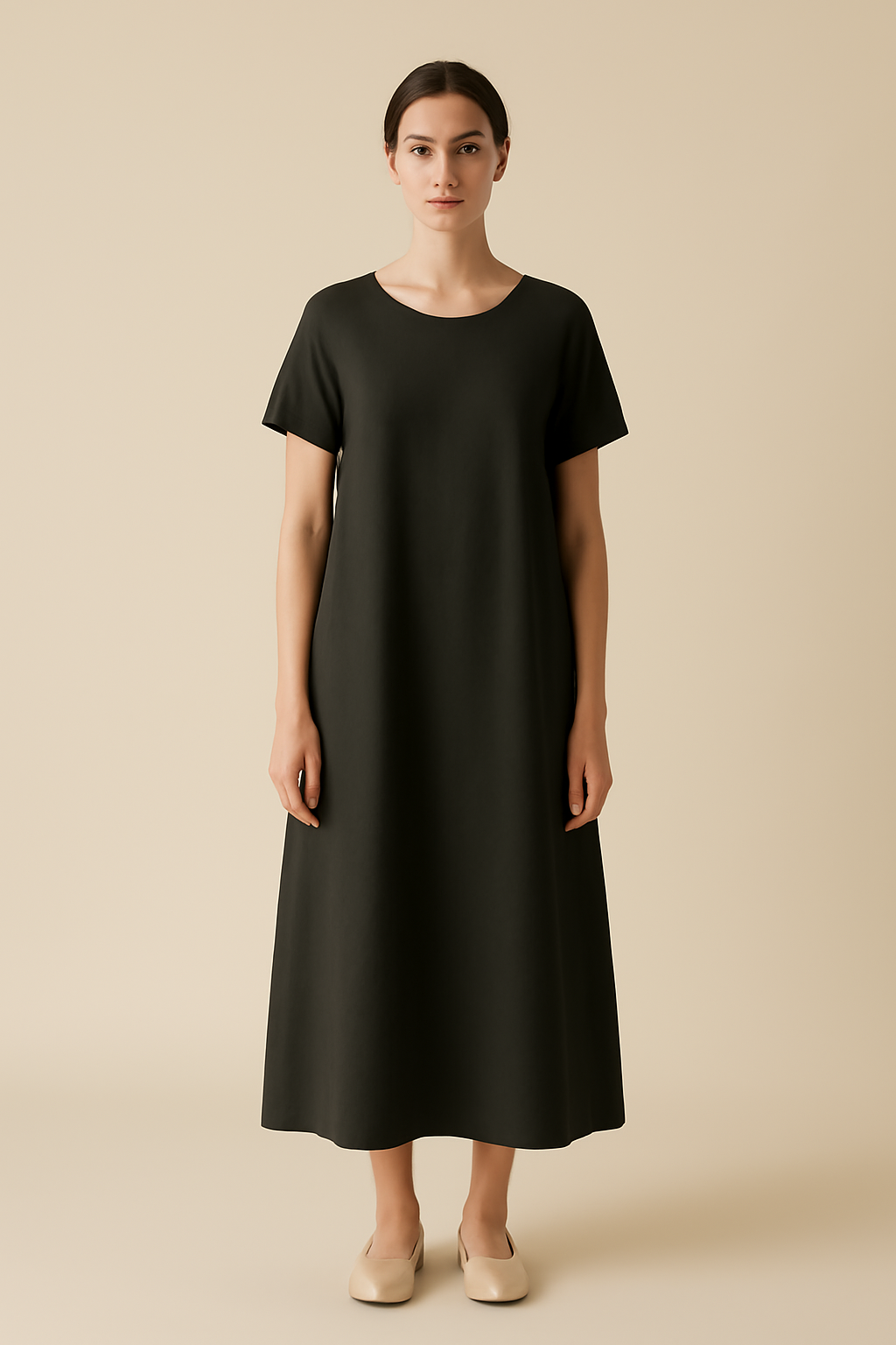 Riviera Boat-Neck Linen Relaxed Dress