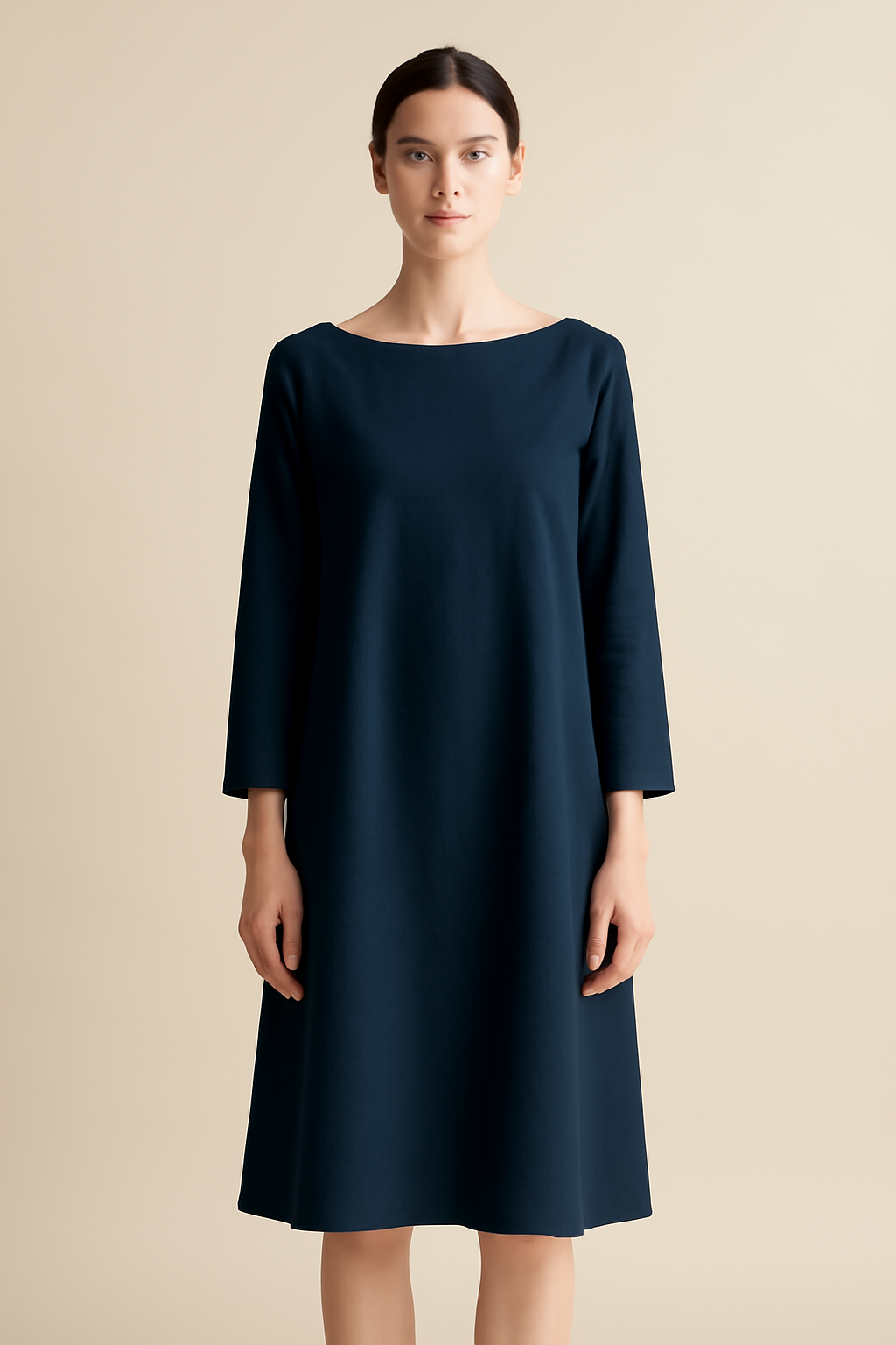 Riviera Boat-Neck Linen Relaxed Dress