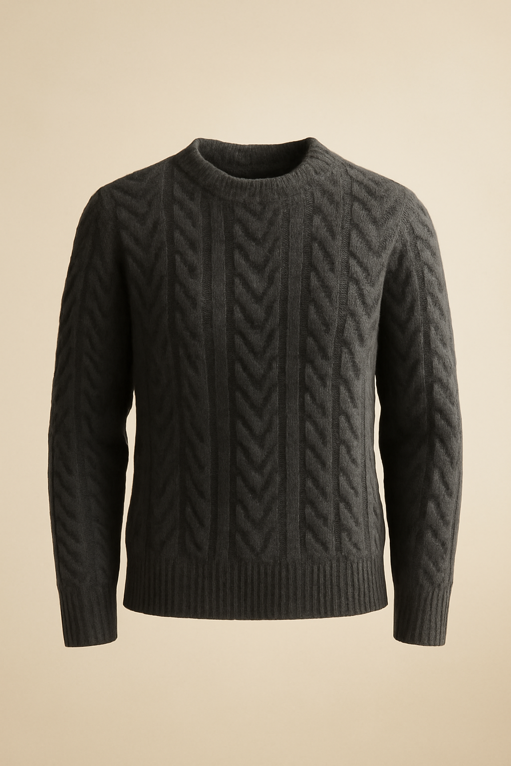 Riviera Cable-Knit Wool Ribbed Sweater