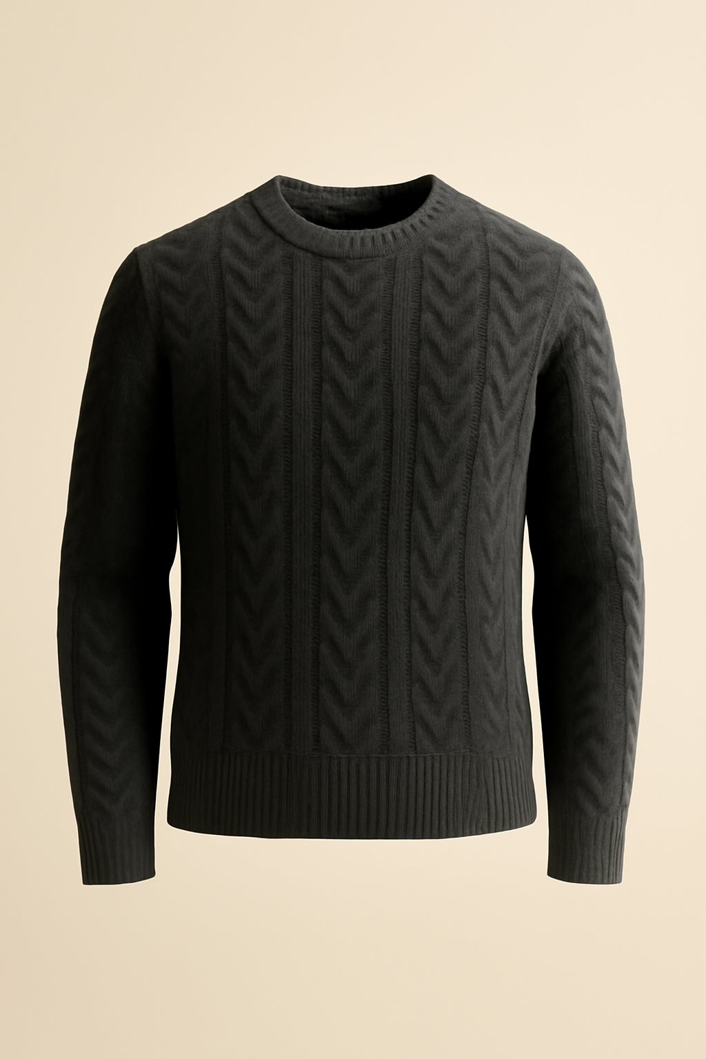 Riviera Cable-Knit Wool Ribbed Sweater