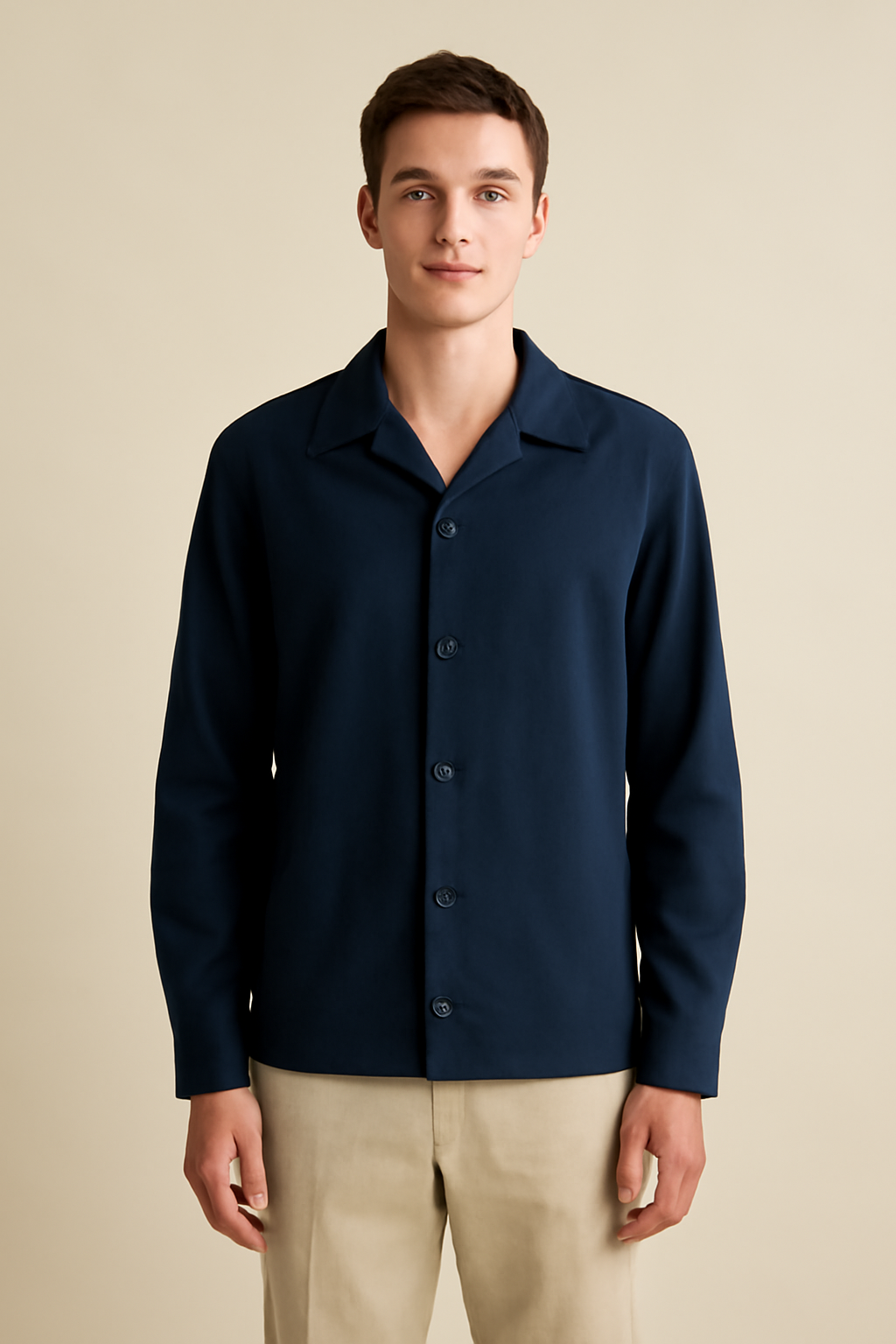 Riviera Camp-Collar Linen Oversize Shirt