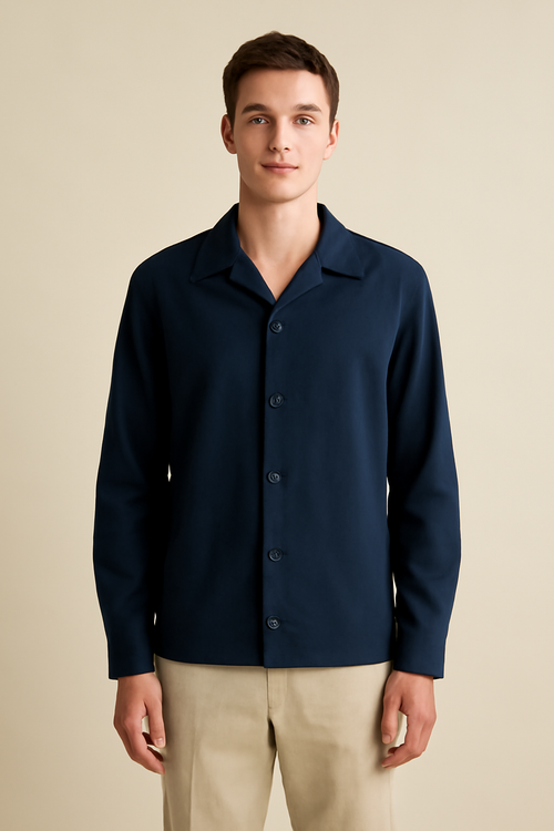 Riviera Apaş Yaka Keten Oversize Gömlek