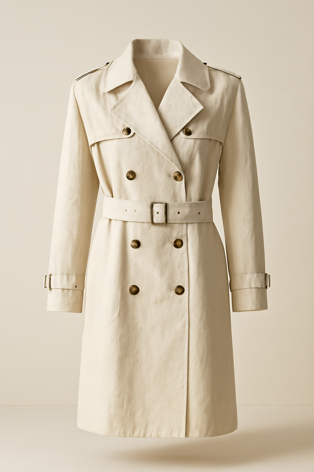 Riviera Double-Breasted Linen Trench Coat