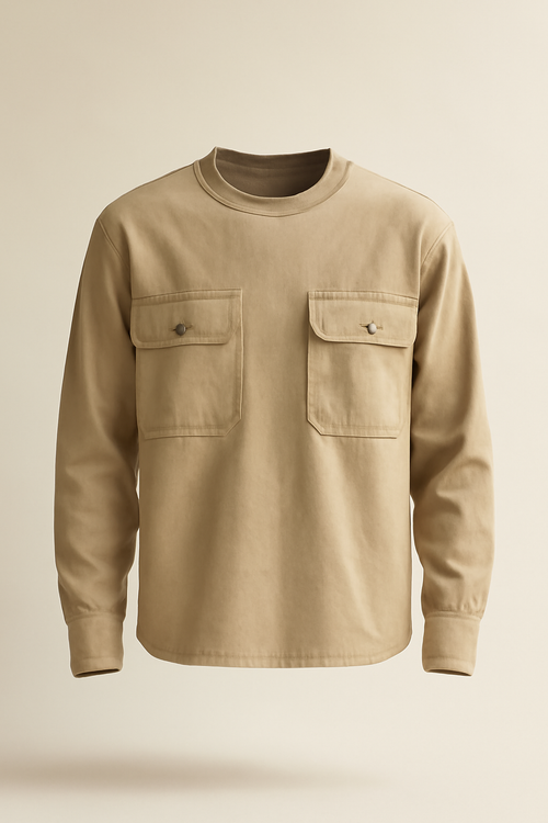 Riviera Point-Collar Cotton Utility Shirt