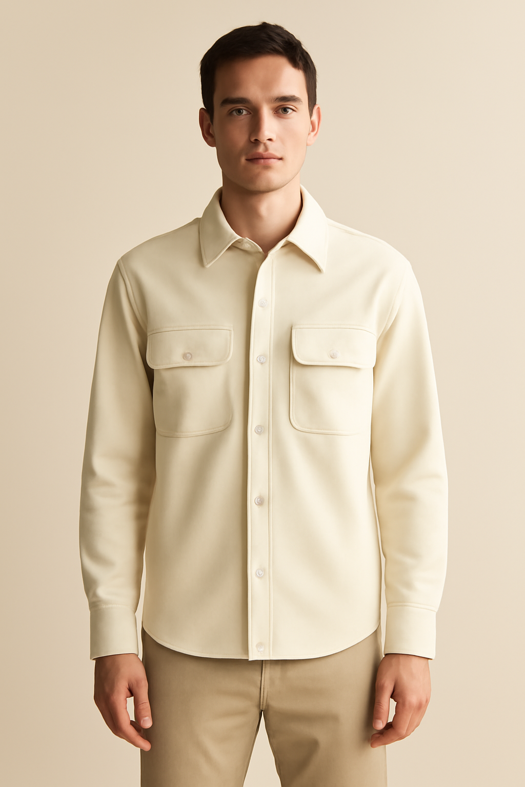 Riviera Point-Collar Linen Utility Shirt