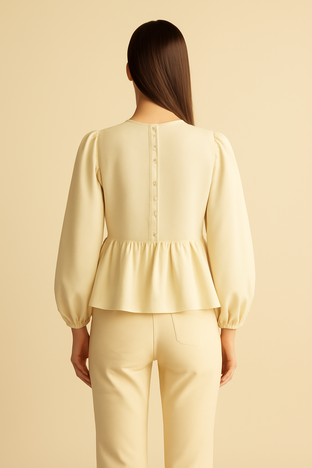Riviera Puff-Sleeve Organic Flounce Blouse
