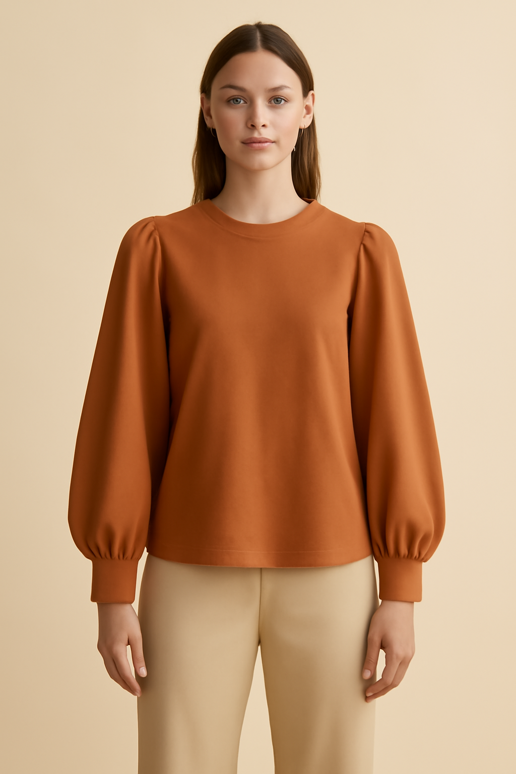 Riviera Puff-Sleeve Tencel Classic Blouse