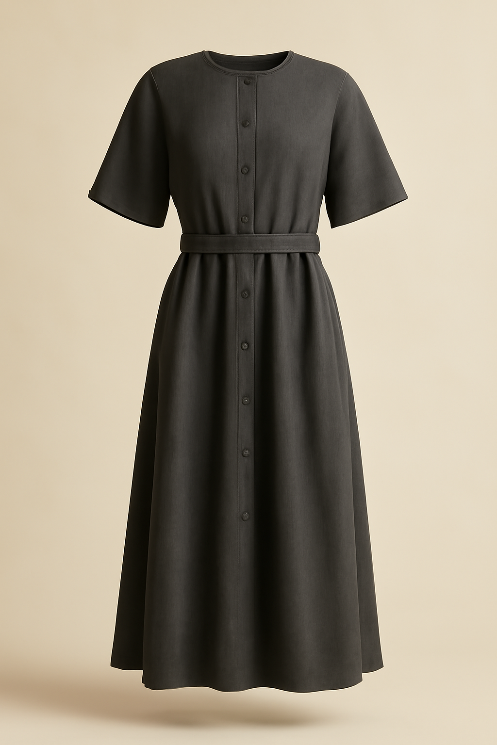 Riviera Round-Neck Linen Midi Dress