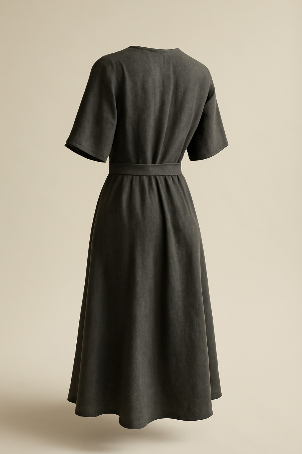 Riviera Round-Neck Linen Midi Dress