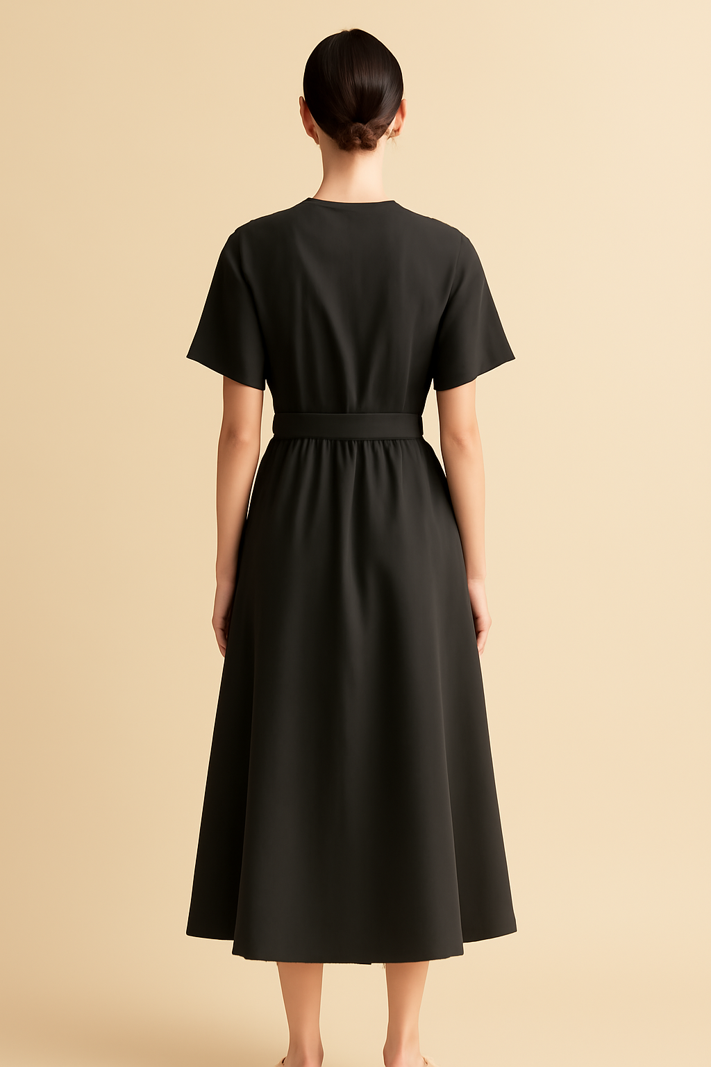 Riviera Round-Neck Linen Midi Dress