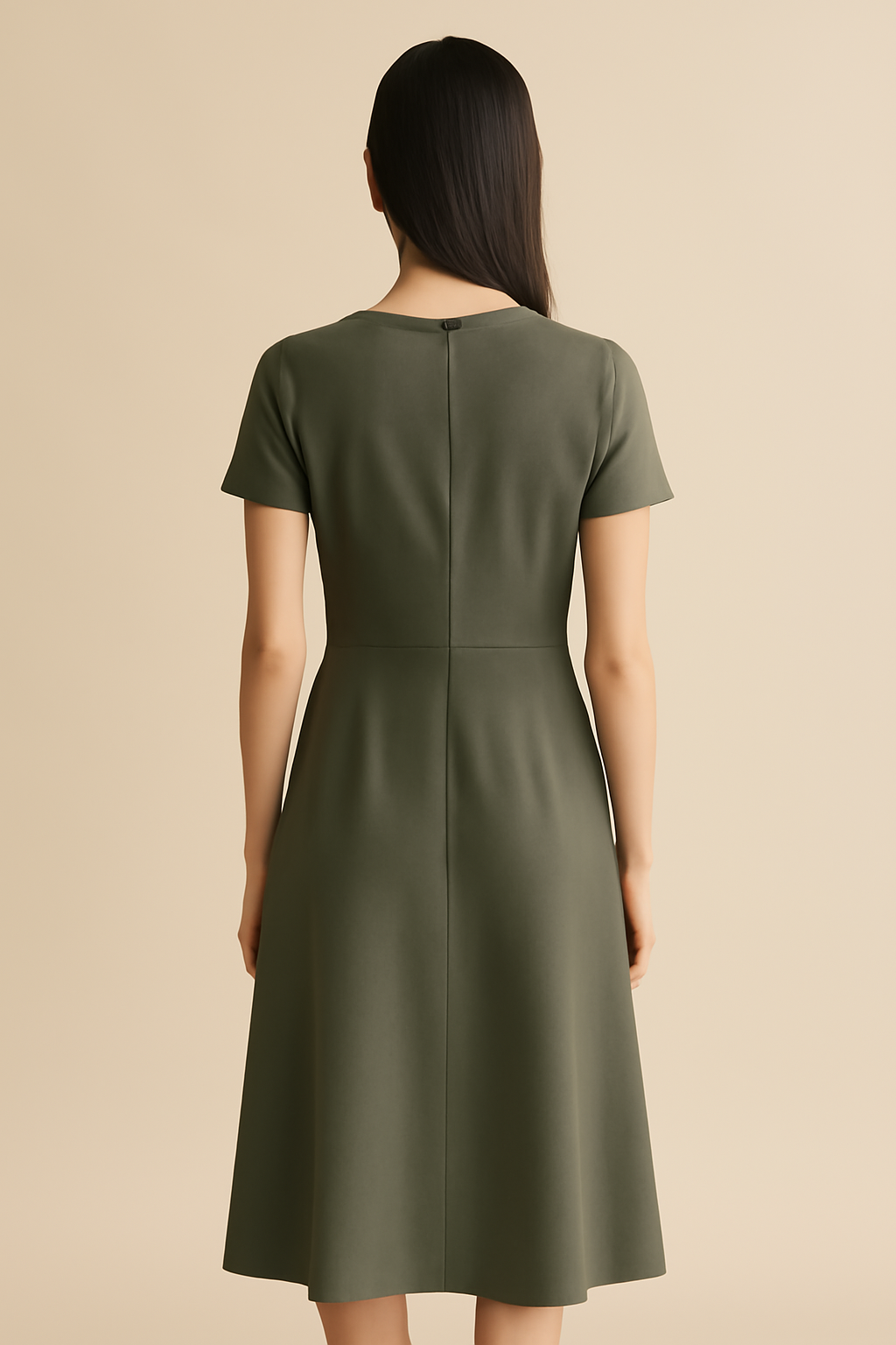 Riviera Round-Neck Linen Midi Dress