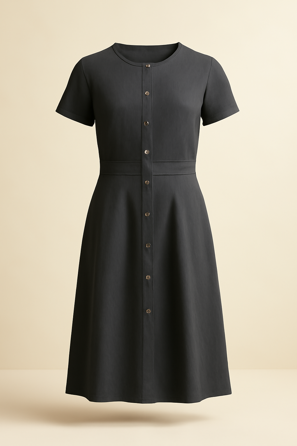 Sagres Button-Front Cotton Midi Skirt