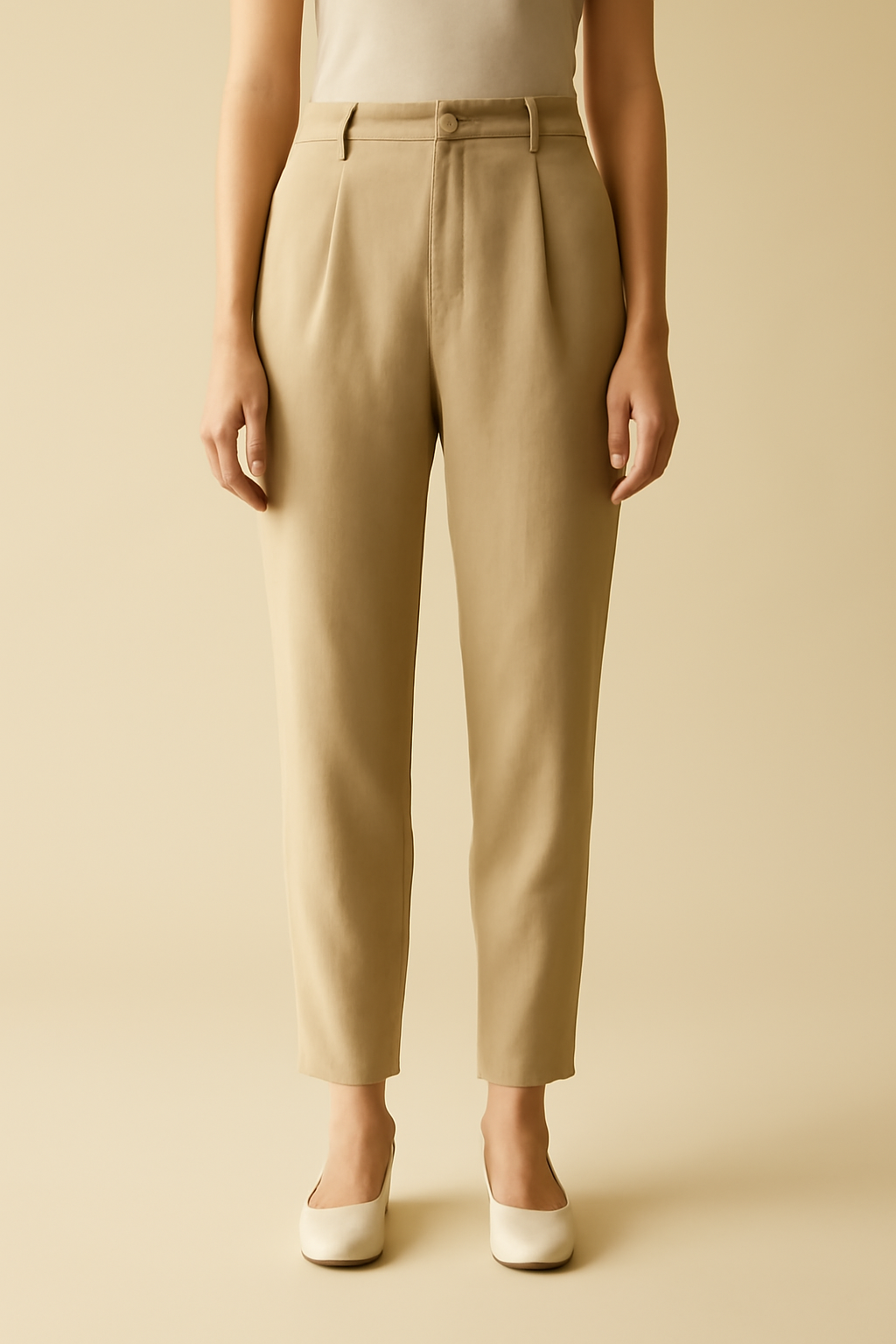 Sagres Mid-Rise Linen Tapered Trousers