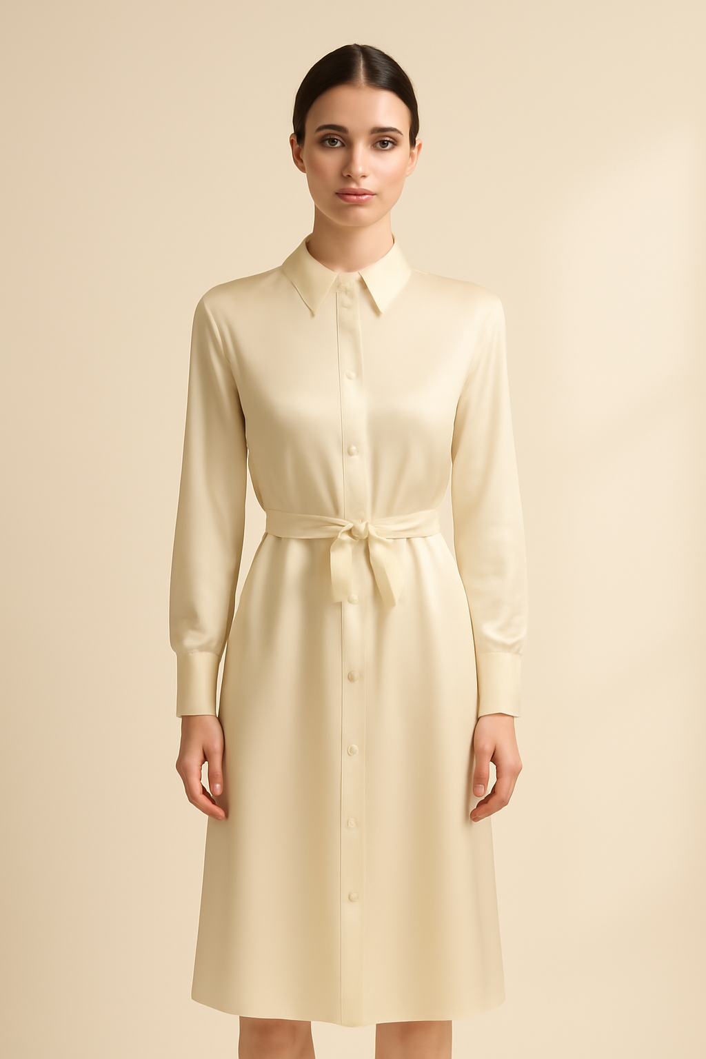 Sagres Round-Neck Viscose Shirt Dress