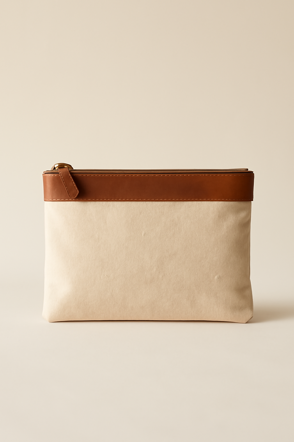 Sagres Slouchy Canvas Leather Clutch