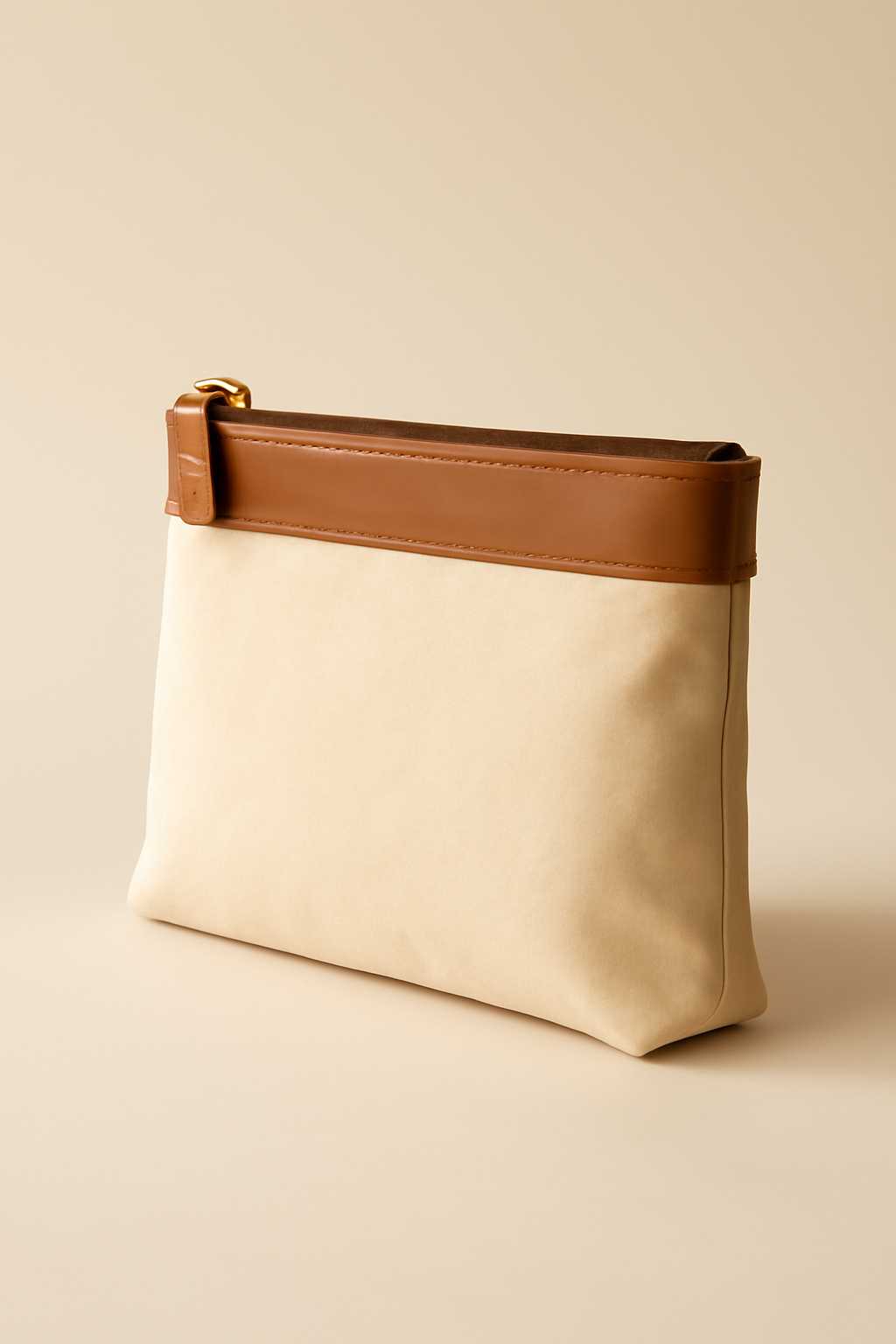 Sagres Slouchy Canvas Leather Clutch