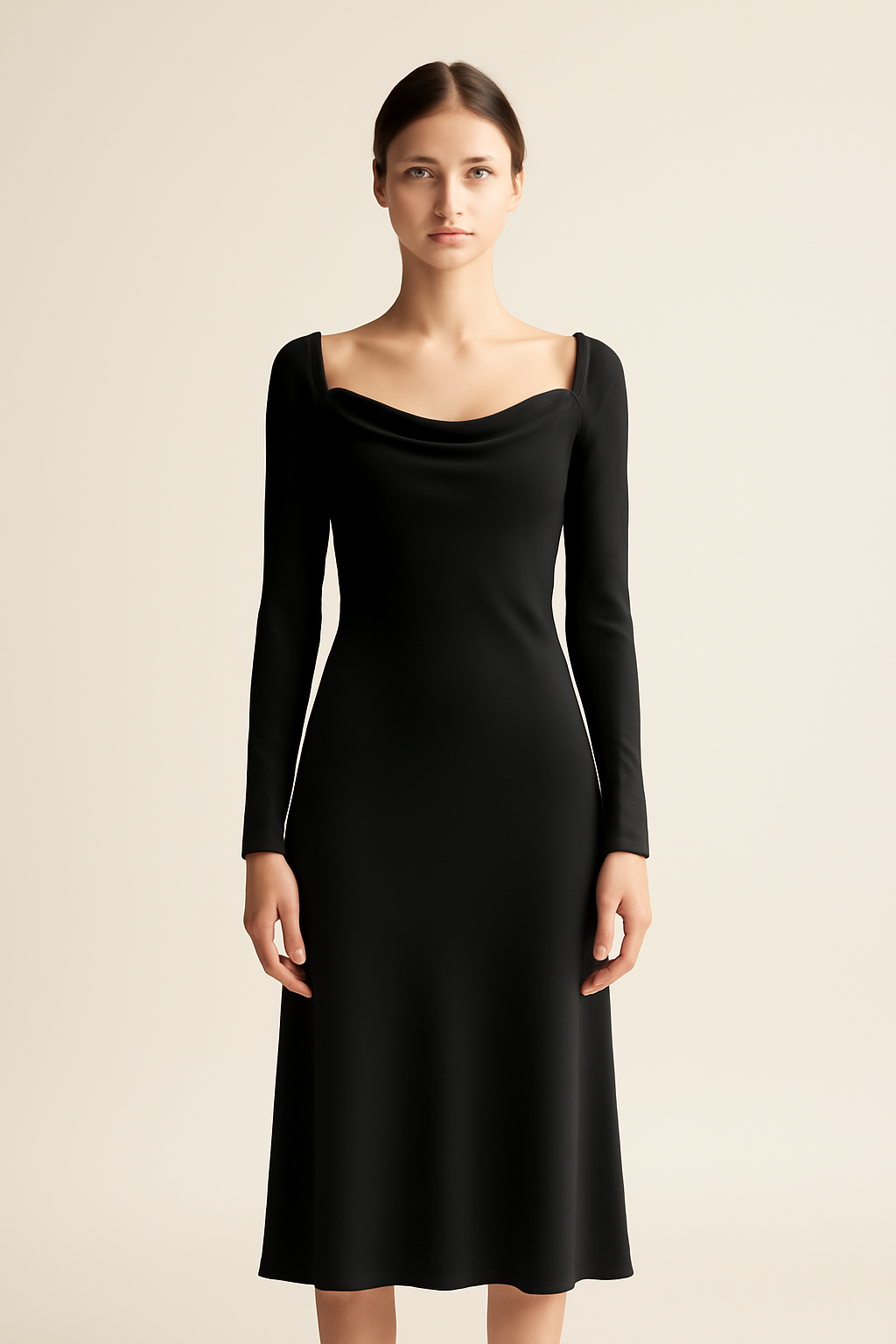 Sagres Square-Neck Viscose Midi Dress