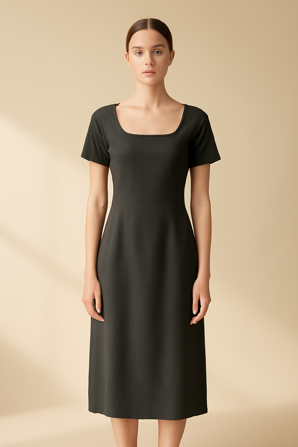 Sagres Square-Neck Viscose Midi Dress