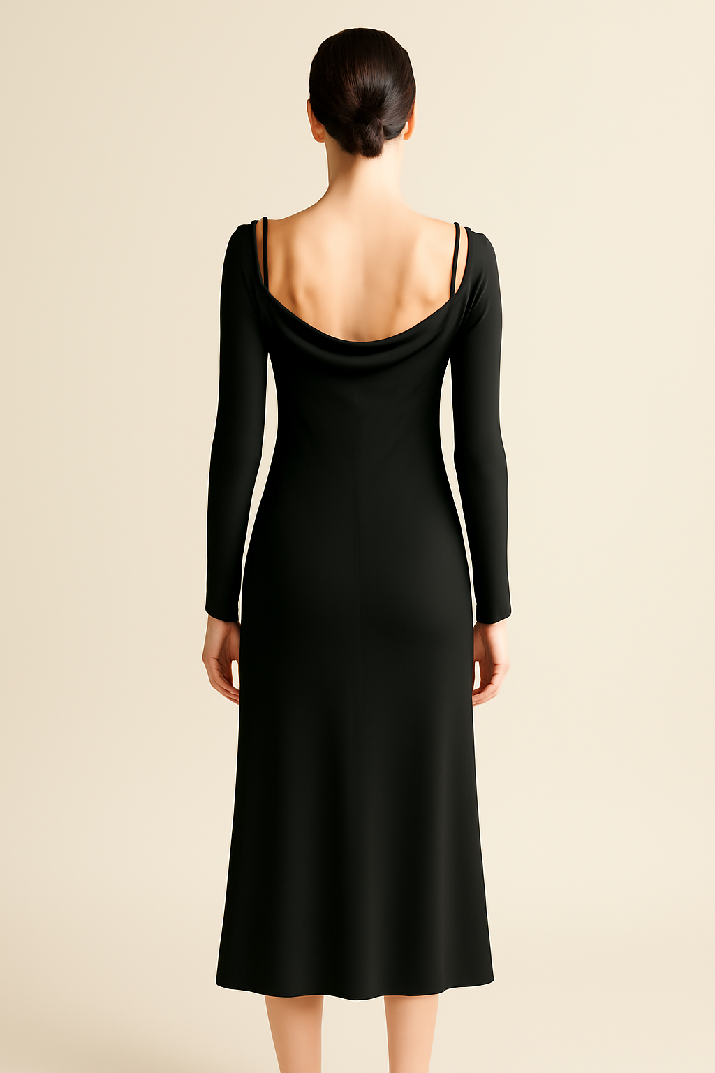 Sagres Square-Neck Viscose Midi Dress