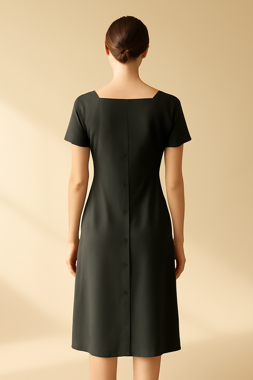 Sagres Square-Neck Viscose Midi Dress