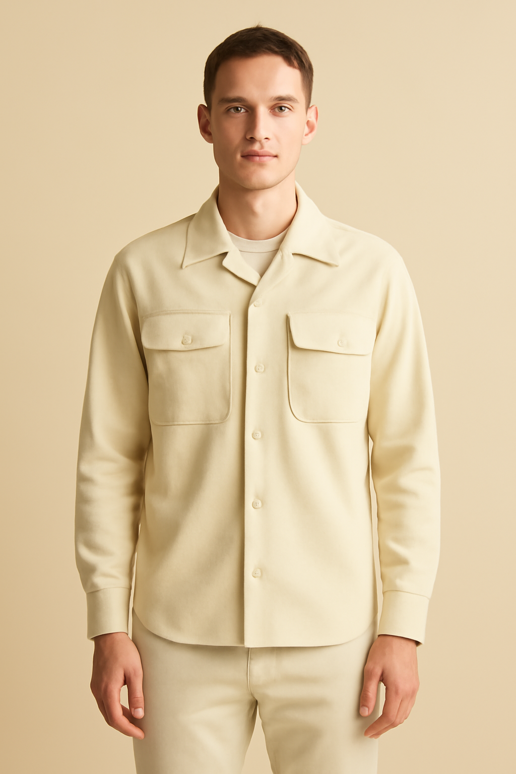 Sintra Camp-Collar Linen Utility Shirt