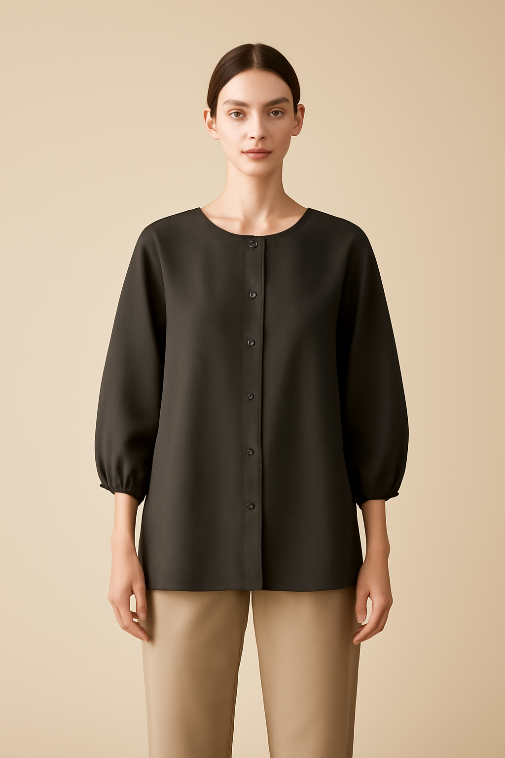Sintra Long-Sleeve Tencel Relaxed Blouse