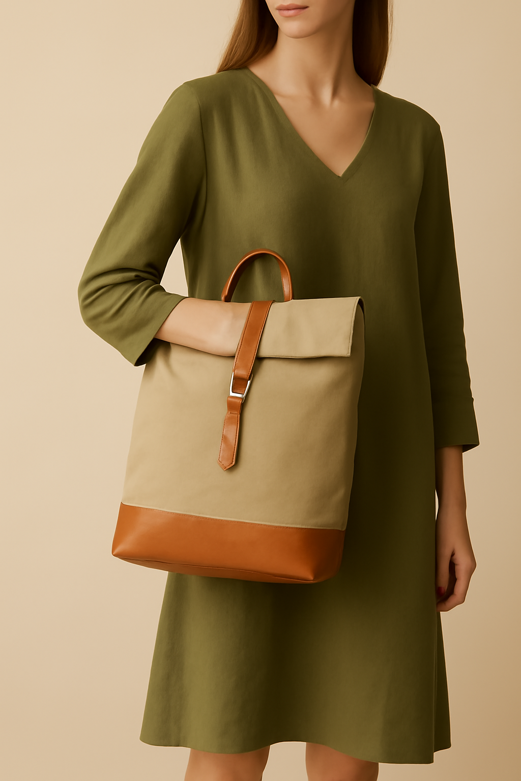 Sintra Slouchy Leather Canvas Bag