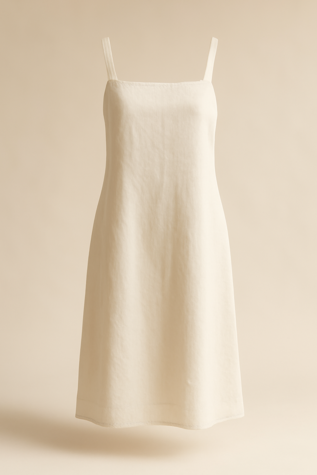 Sintra Square-Neck Linen Slip Dress