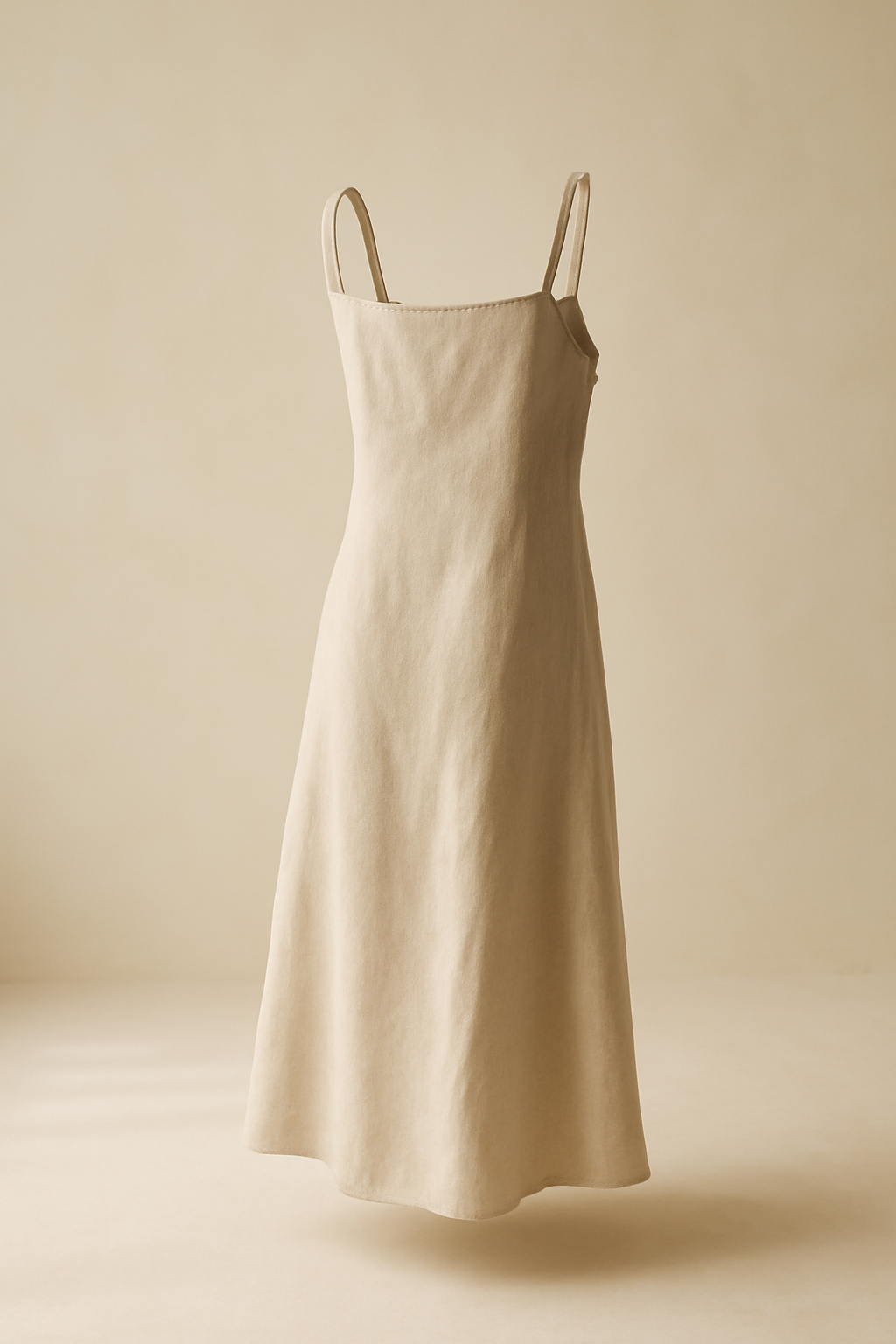 Sintra Square-Neck Linen Slip Dress