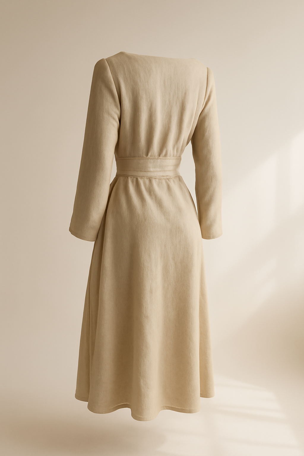 Sintra Square-Neck Linen Wrap Dress