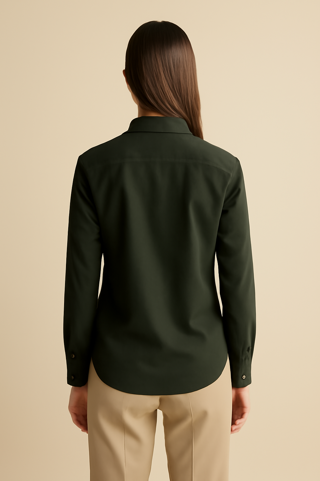 Solstice Band-Collar Cotton Classic Shirt
