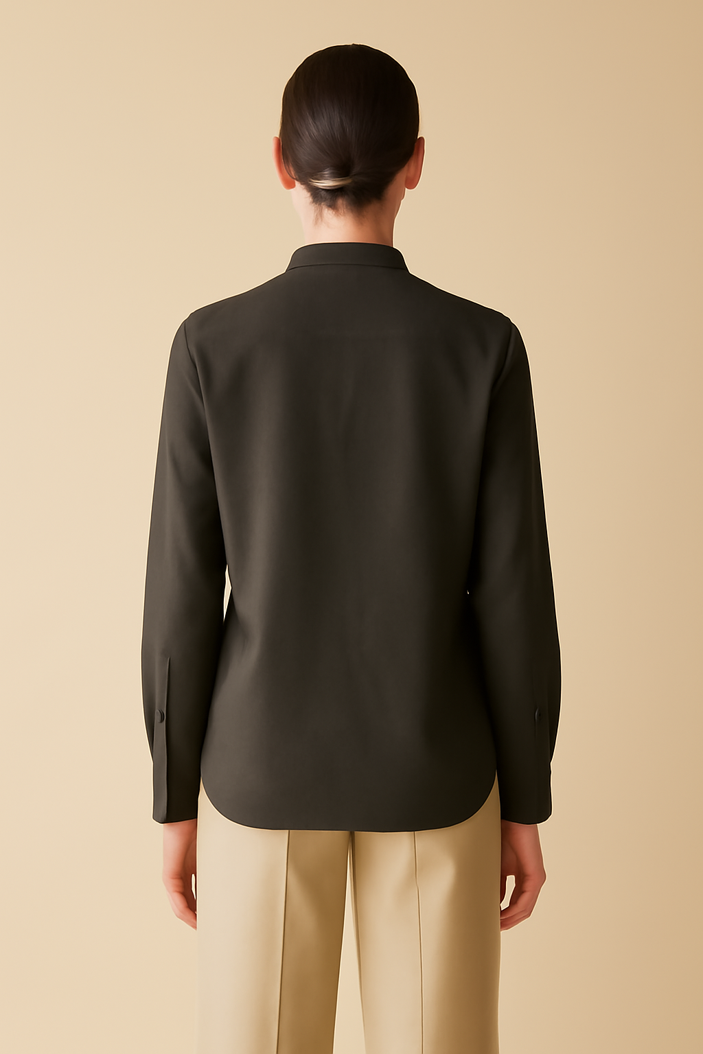 Solstice Band-Collar Linen Classic Shirt