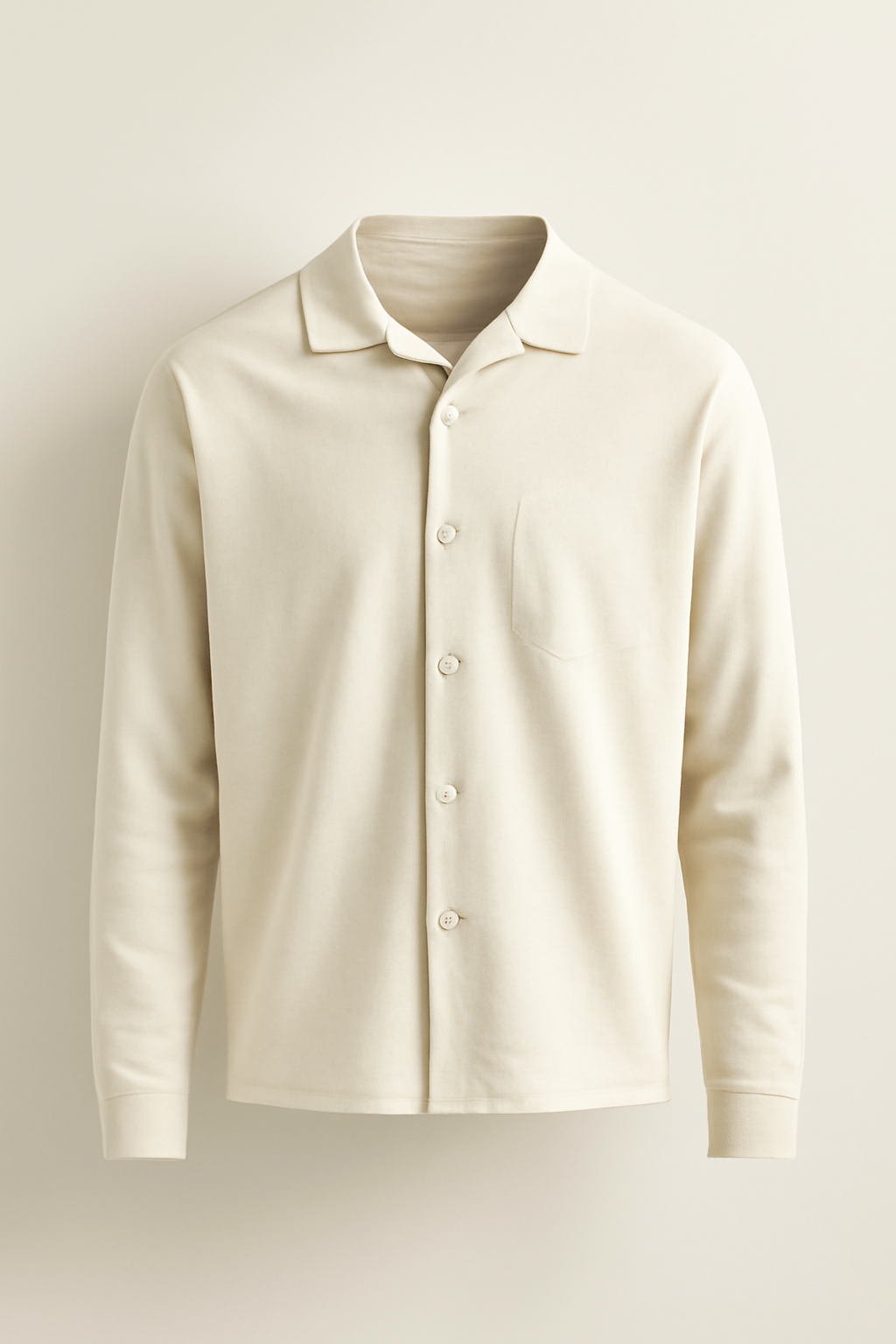 Solstice Band-Collar Organic Camp-Collar Shirt