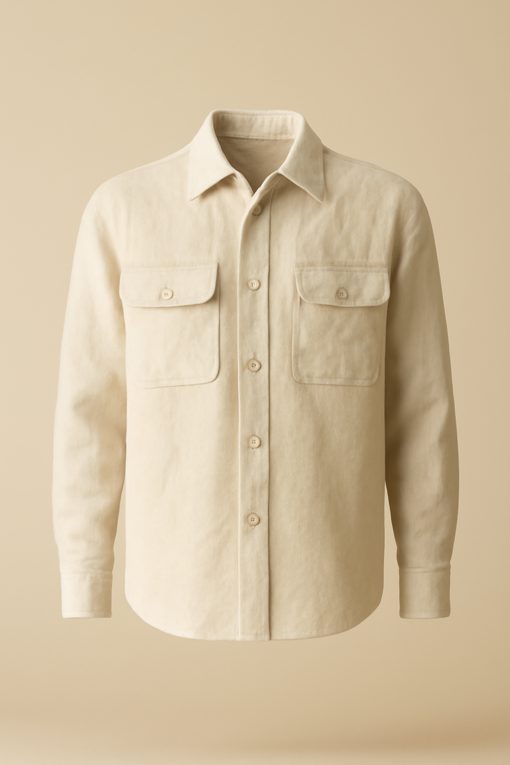 Solstice Camp-Collar Linen Utility Shirt