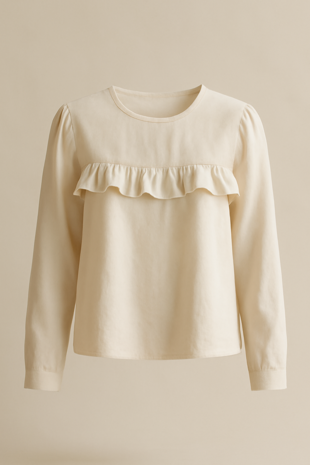 Solstice Cropped Tencel Ruffled Blouse