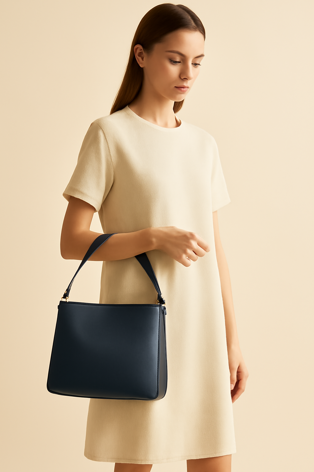 Solstice Slouchy Vegan Leather Shoulder Bag