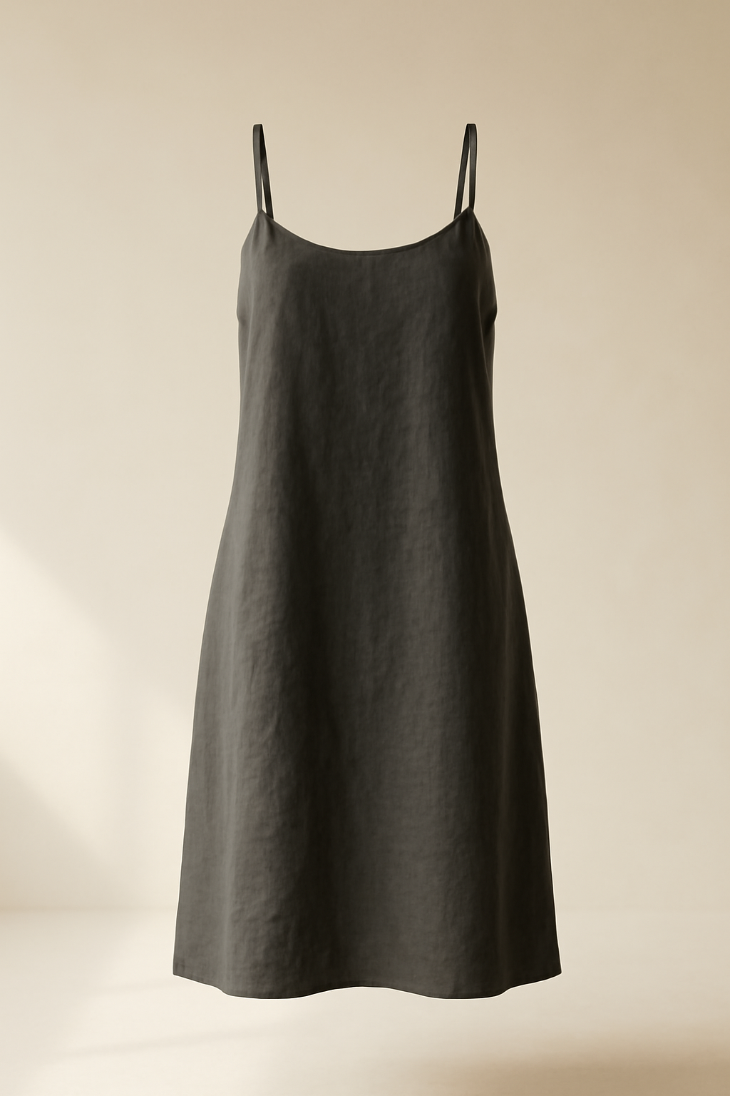 Solstice Square-Neck Linen Slip Dress