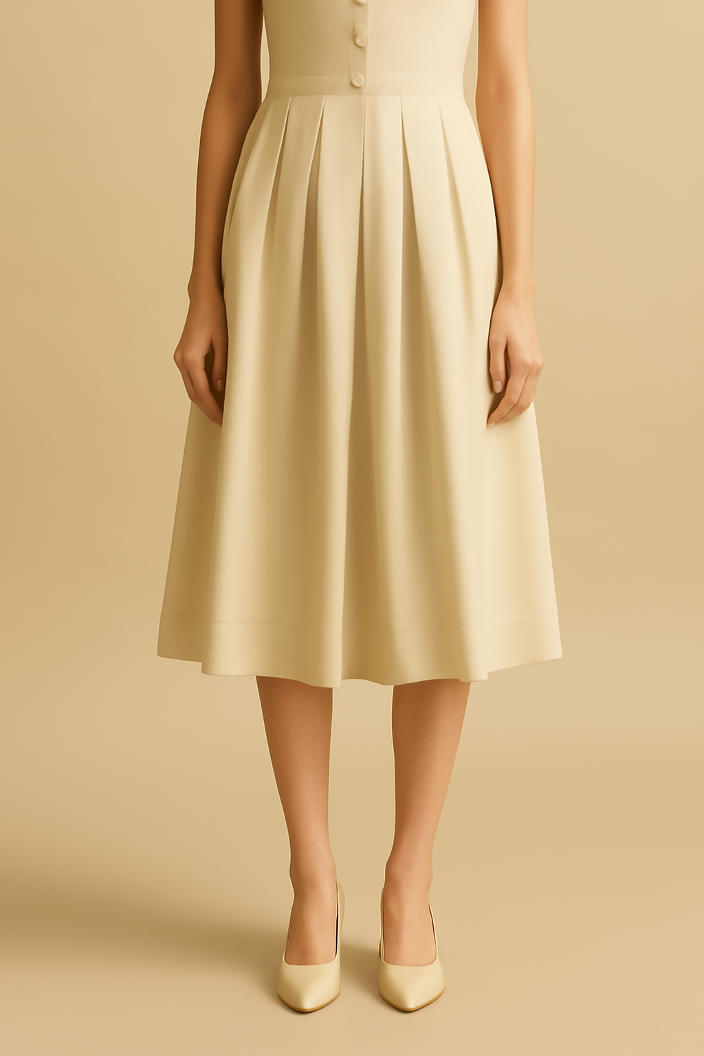 Solstice Tiered Linen Pleated Skirt