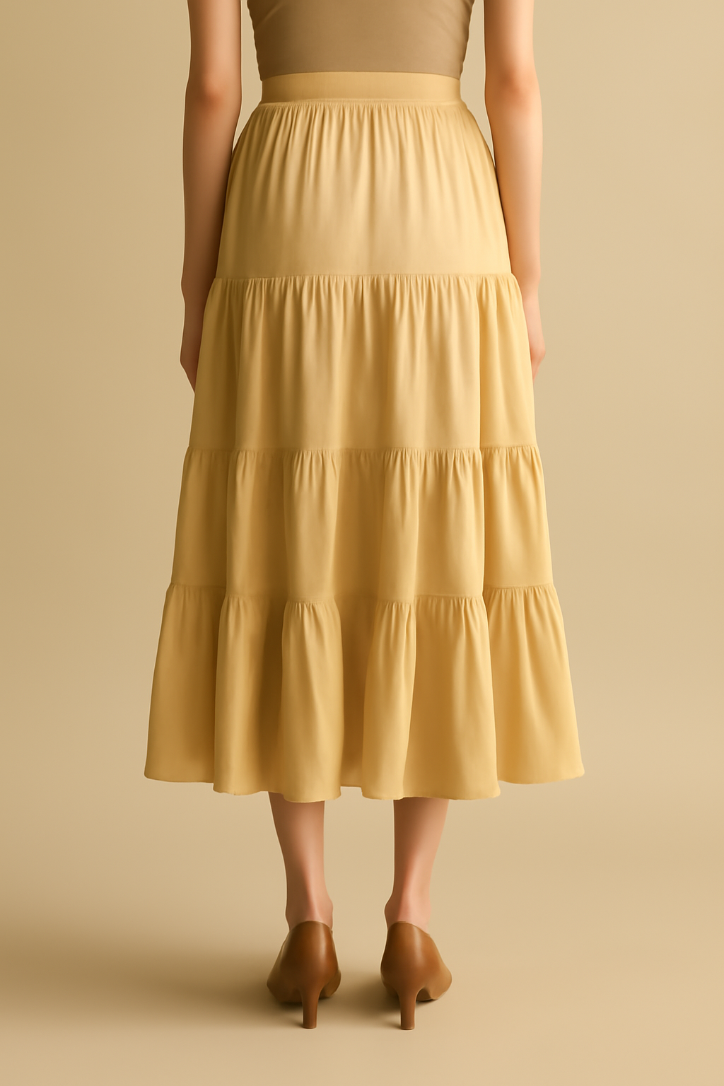 Solstice Tiered Linen Pleated Skirt