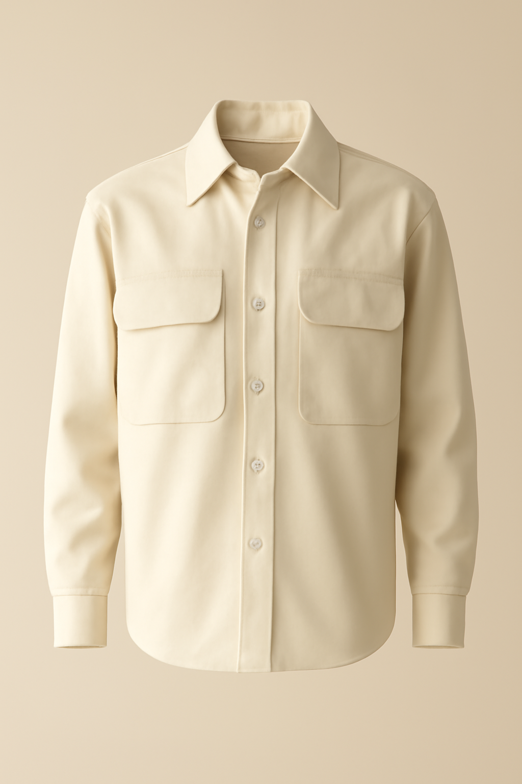 Terra Band-Collar Cotton Utility Shirt